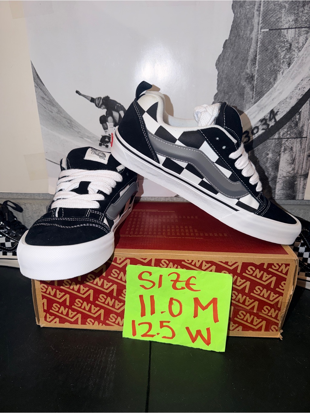 Vans Knu Skool Mega Checkers Sz 11.0 Men’s 12.5 Woman